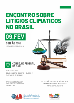 Arte do Evento: ENCONTRO SOBRE LITÍGIOS CLIMÁTICOS NO BRASIL
