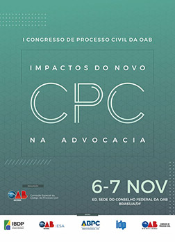 Arte do Evento: I Congresso de Processo Civil da OAB: Impactos do Novo CPC na Advocacia
